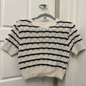 Zara Black and Cream Knit Sweater